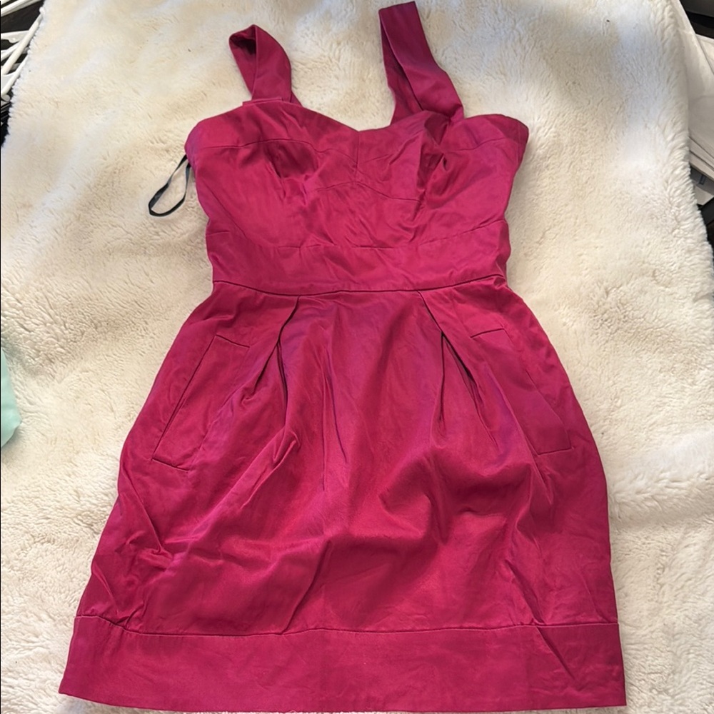 French Connection Pink A-line Flared Sundress with Sweetheart Neckline